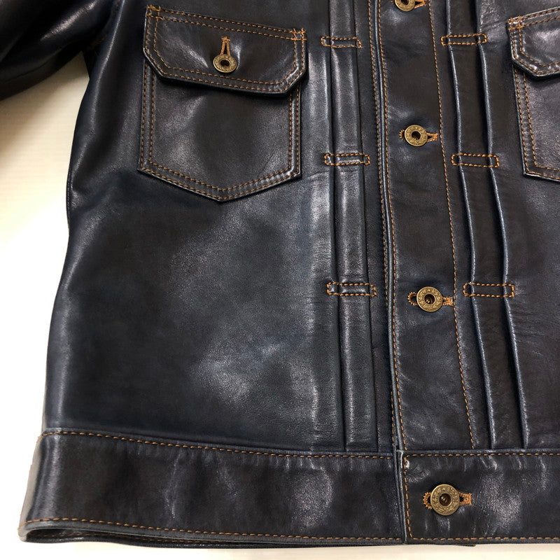 【中古品】【メンズ】 Y-2 LEATHER ワイツーレザー INDIGO HORSE 2ND TYPE JEAN JACKET IB-141 インディゴ ホース セカンド タイプ ジーンズ ジャケット アウター 145-250902-ts-26-fuz サイズ：36 カラー：ネイビー 万代Net店