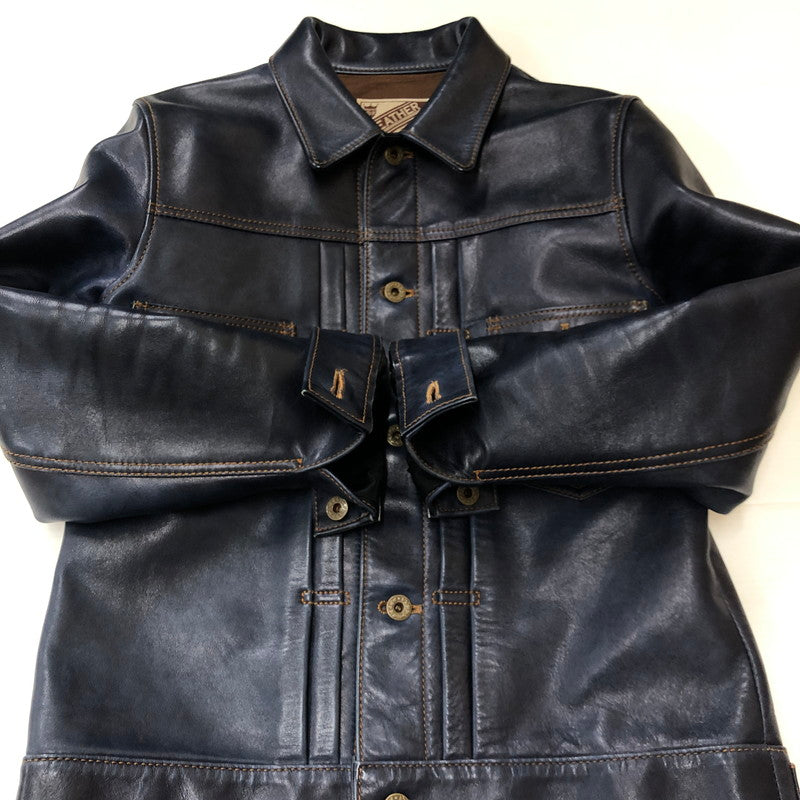 【中古品】【メンズ】 Y-2 LEATHER ワイツーレザー INDIGO HORSE 2ND TYPE JEAN JACKET IB-141 インディゴ ホース セカンド タイプ ジーンズ ジャケット アウター 145-250902-ts-26-fuz サイズ：36 カラー：ネイビー 万代Net店
