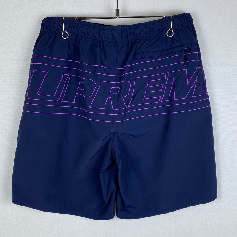【中古品】【メンズ】 Supreme シュプリーム 25SS BIG LOGO NYLON SHORT ビッグ ロゴ ナイロン ショート ボトムス ショートパンツ ハーフパンツ 149-251225-yy-16-tei サイズ：L カラー：ネイビー 万代Net店