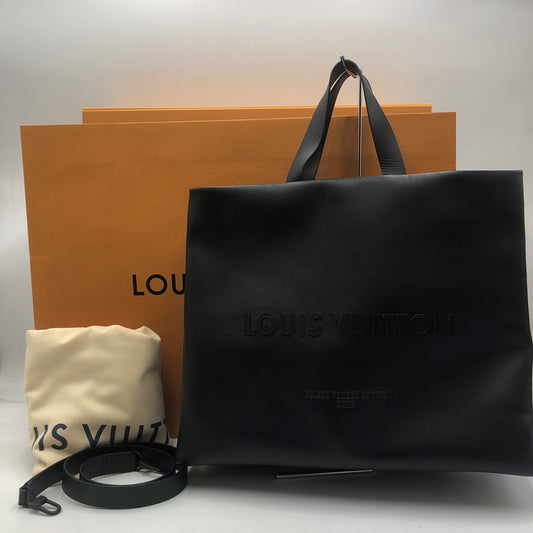 【中古美品】【メンズ】 LOUIS VUITTON ルイ・ヴィトン 25SS カウハイドレザー ショッパー トート MM M13979 トートバッグ カバン 179-250903-KS-06-tei カラー：ブラック 万代Net店