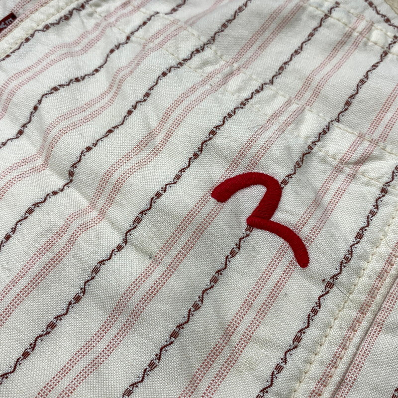 【中古品】【メンズ】 EVISU エヴィス STRIPE SHORT PANTS 2005 ストライプ ショートパンツ ボトムス ハーフパンツ 156-260703-yo-20-tei サイズ：36 カラー：ホワイト 万代Net店