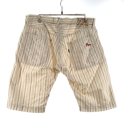 【中古品】【メンズ】 EVISU エヴィス STRIPE SHORT PANTS 2005 ストライプ ショートパンツ ボトムス ハーフパンツ 156-260703-yo-20-tei サイズ：36 カラー：ホワイト 万代Net店