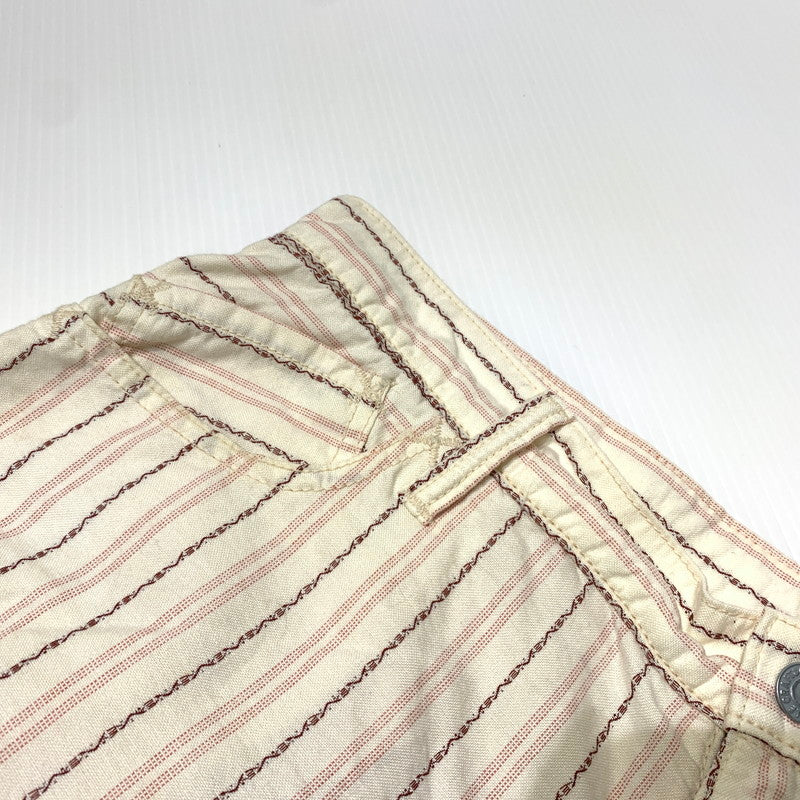 【中古品】【メンズ】 EVISU エヴィス STRIPE SHORT PANTS 2005 ストライプ ショートパンツ ボトムス ハーフパンツ 156-260703-yo-20-tei サイズ：36 カラー：ホワイト 万代Net店