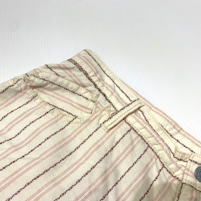 【中古品】【メンズ】 EVISU エヴィス STRIPE SHORT PANTS 2005 ストライプ ショートパンツ ボトムス ハーフパンツ 156-260703-yo-20-tei サイズ：36 カラー：ホワイト 万代Net店