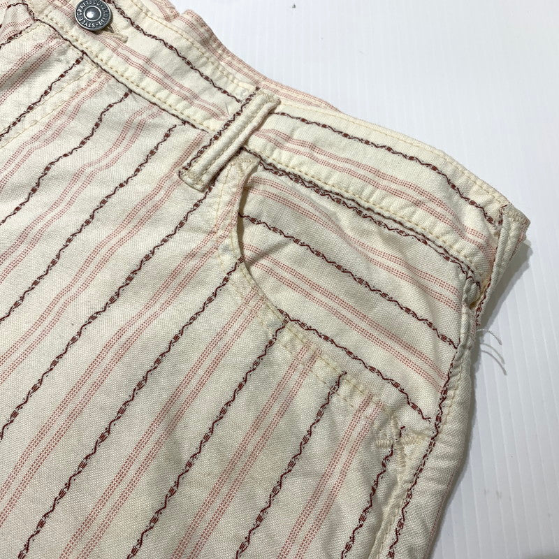 【中古品】【メンズ】 EVISU エヴィス STRIPE SHORT PANTS 2005 ストライプ ショートパンツ ボトムス ハーフパンツ 156-260703-yo-20-tei サイズ：36 カラー：ホワイト 万代Net店