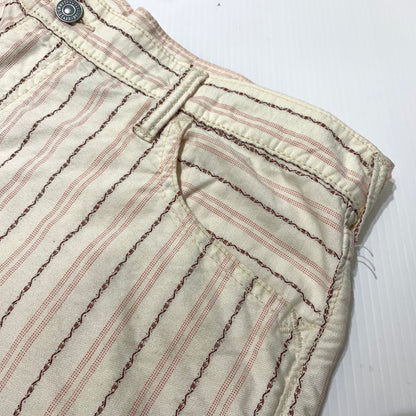 【中古品】【メンズ】 EVISU エヴィス STRIPE SHORT PANTS 2005 ストライプ ショートパンツ ボトムス ハーフパンツ 156-260703-yo-20-tei サイズ：36 カラー：ホワイト 万代Net店