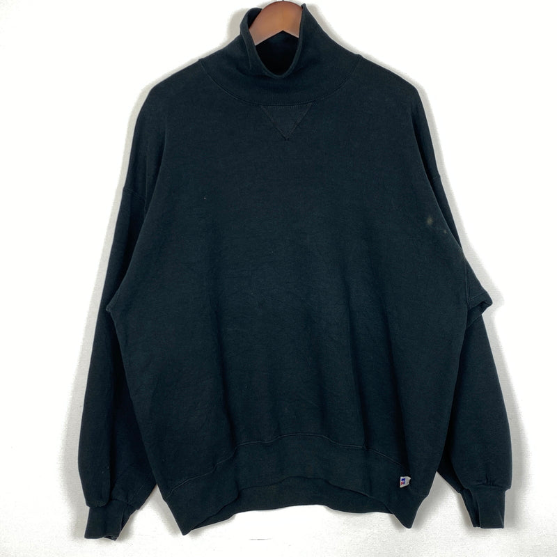 【現状渡し品】【メンズ】 RUSSELL ラッセル TURTLE NECK タートル ネック スエット 長袖 トップス トレーナー 145-260829-sa-02-tei サイズ：XL カラー：ブラック 万代Net店