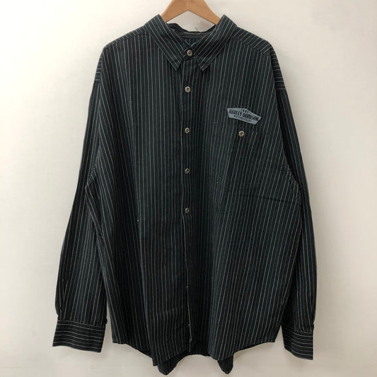 【中古品】【メンズ】 HARLEY DAVIDSON ハーレーダビッドソン STRIPE SHIRT ストライプ シャツ トップス 長袖 ロゴ刺繍 145-250914-ts-19-tei サイズ：XXL カラー：ストライプ 万代Net店