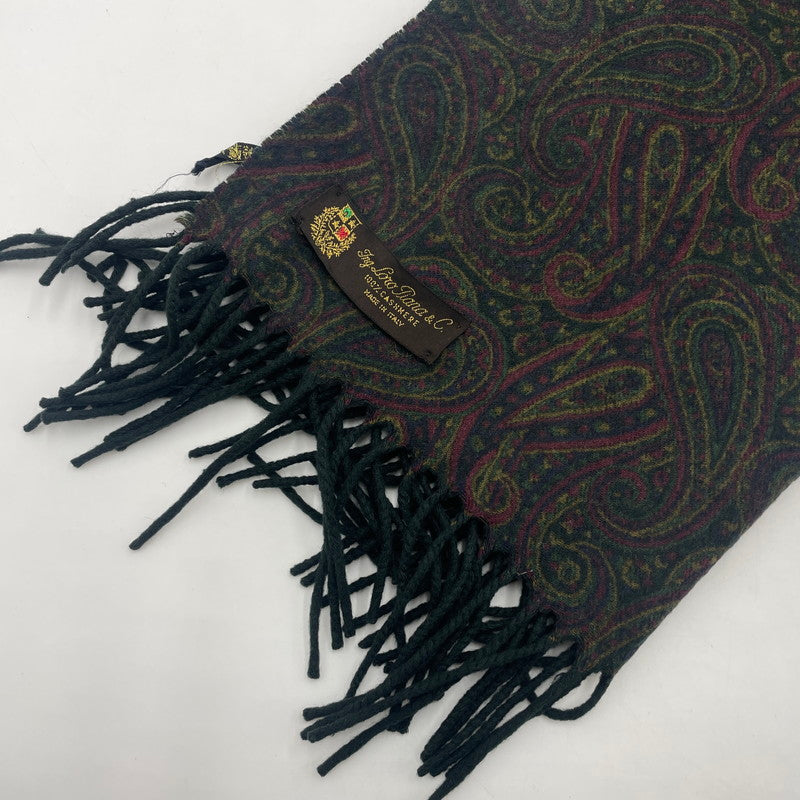 【中古品】【レディース】 Loro Piana ロロピアーナ CASHMERE PAISLEY STOLE カシミヤ ペイズリー ストール マフラー 服飾雑貨 187-260108-yy-11-tei カラー：グリーン 万代Net店