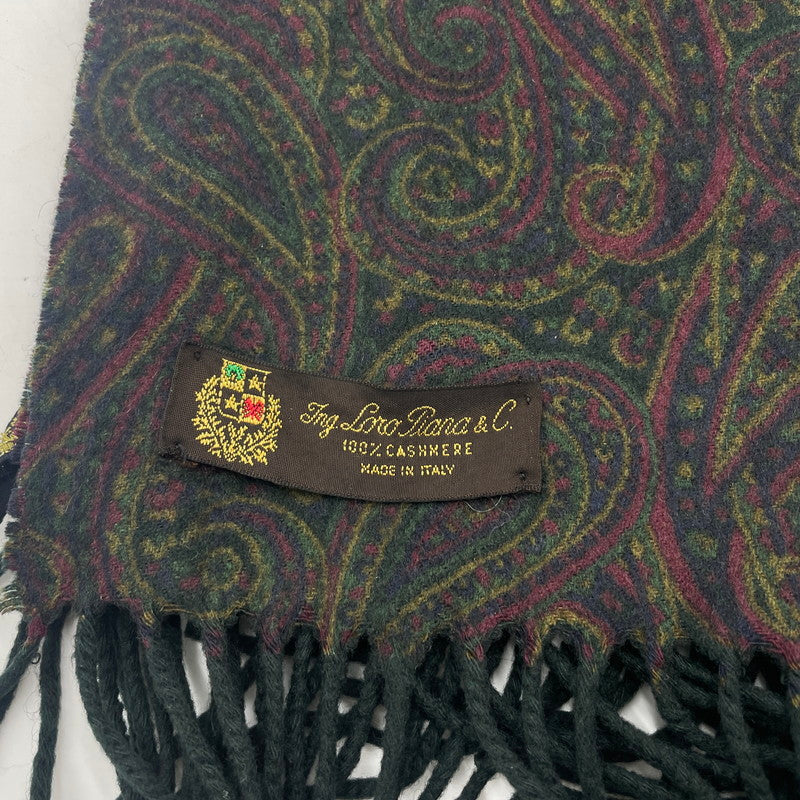 【中古品】【レディース】 Loro Piana ロロピアーナ CASHMERE PAISLEY STOLE カシミヤ ペイズリー ストール マフラー 服飾雑貨 187-260108-yy-11-tei カラー：グリーン 万代Net店