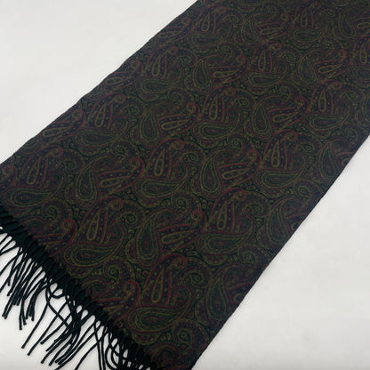 【中古品】【レディース】 Loro Piana ロロピアーナ CASHMERE PAISLEY STOLE カシミヤ ペイズリー ストール マフラー 服飾雑貨 187-260108-yy-11-tei カラー：グリーン 万代Net店