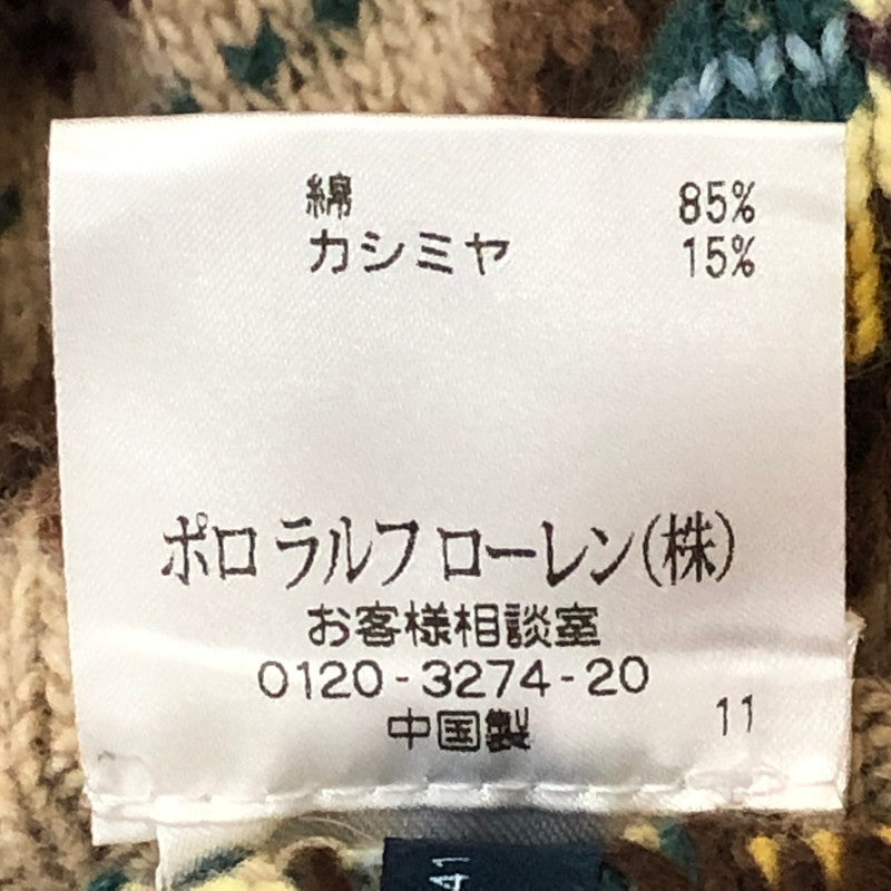 【中古品】【メンズ】 POLO RALPH LAUREN ポロ・ラルフローレン 90’s CASHMERE KNIT VEST 90年代 カシミヤ混 ニットベスト トップス 145-250905-ts-26-tei サイズ：XL カラー：マルチ 万代Net店