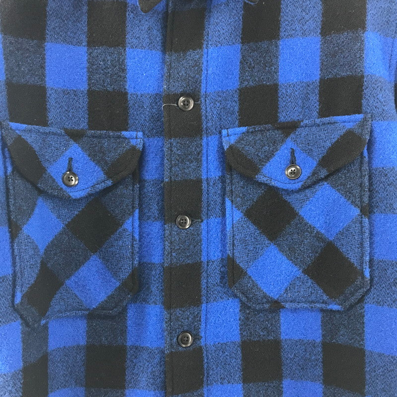 【中古品】【メンズ】 MASSES マシス × PORKCHOP GARAGE SUPPLY ポークチョップガレージサプライ 別注 コラボ 24AW WOOL JACKET P ウールジャケット バッファローチェックジャケット アウター 145-250905-ts-17-fuz サイズ：XL カラー：ブルー 万代Net店