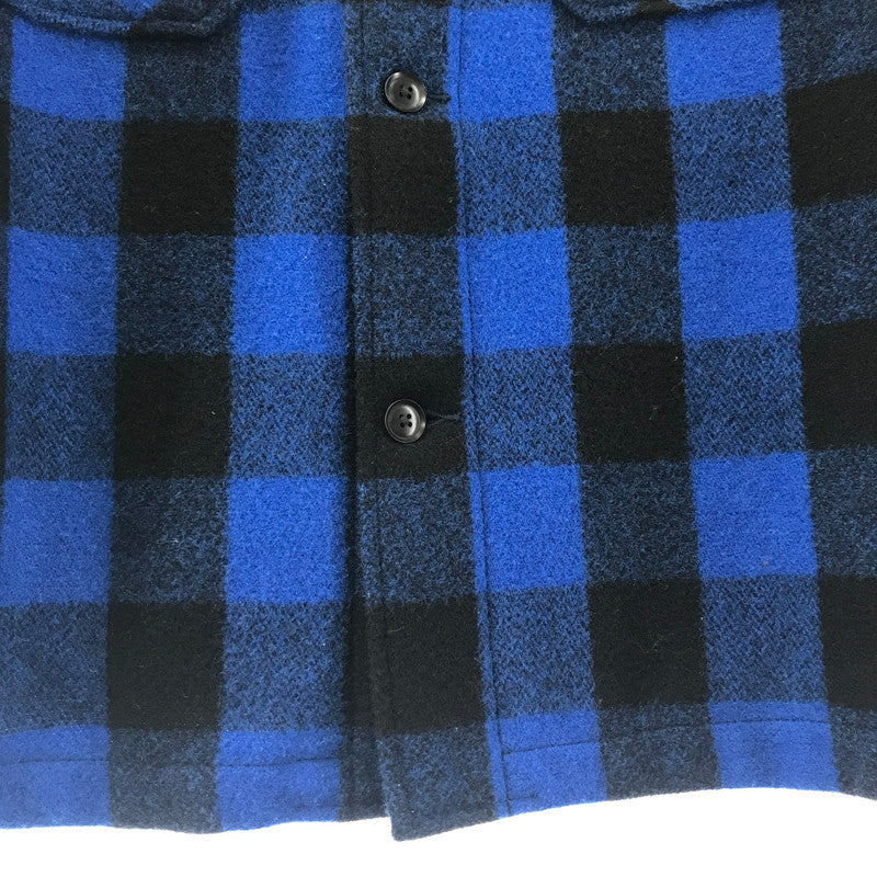 【中古品】【メンズ】 MASSES マシス × PORKCHOP GARAGE SUPPLY ポークチョップガレージサプライ 別注 コラボ 24AW WOOL JACKET P ウールジャケット バッファローチェックジャケット アウター 145-250905-ts-17-fuz サイズ：XL カラー：ブルー 万代Net店