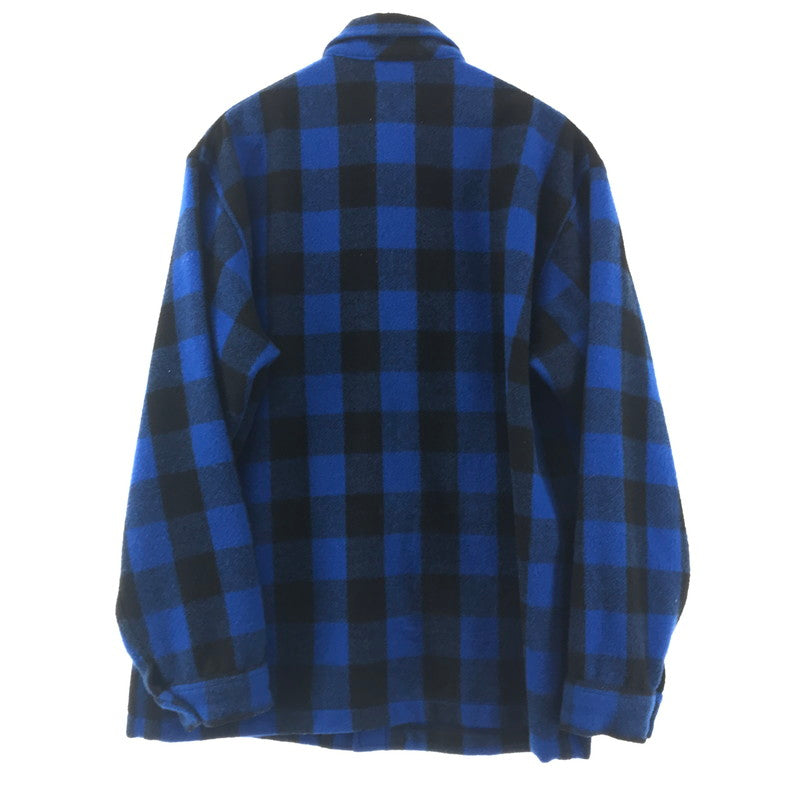 【中古品】【メンズ】 MASSES マシス × PORKCHOP GARAGE SUPPLY ポークチョップガレージサプライ 別注 コラボ 24AW WOOL JACKET P ウールジャケット バッファローチェックジャケット アウター 145-250905-ts-17-fuz サイズ：XL カラー：ブルー 万代Net店