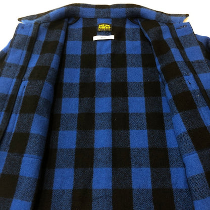 【中古品】【メンズ】 MASSES マシス × PORKCHOP GARAGE SUPPLY ポークチョップガレージサプライ 別注 コラボ 24AW WOOL JACKET P ウールジャケット バッファローチェックジャケット アウター 145-250905-ts-17-fuz サイズ：XL カラー：ブルー 万代Net店