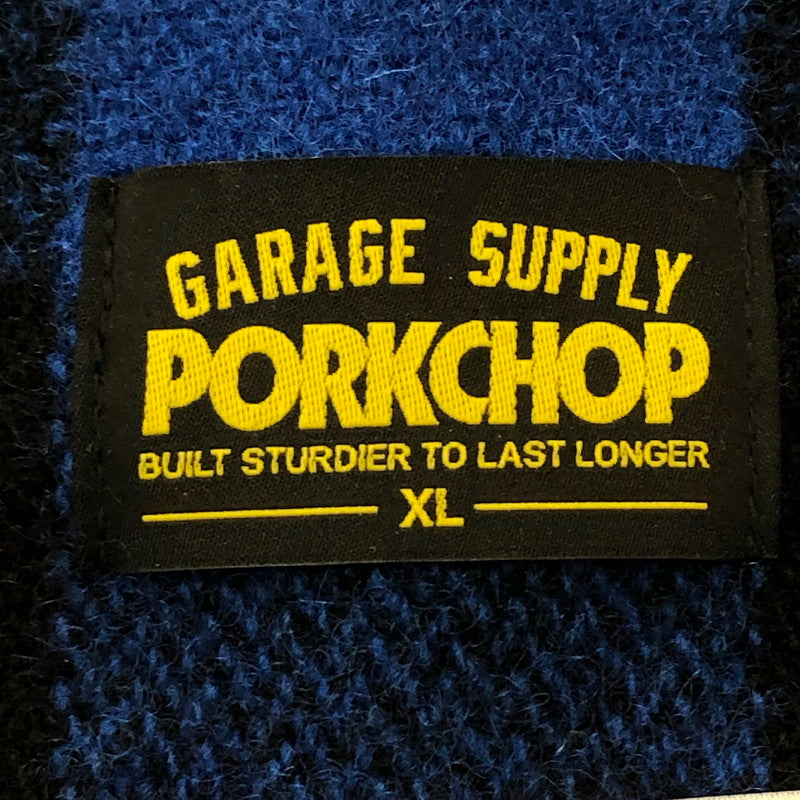 【中古品】【メンズ】 MASSES マシス × PORKCHOP GARAGE SUPPLY ポークチョップガレージサプライ 別注 コラボ 24AW WOOL JACKET P ウールジャケット バッファローチェックジャケット アウター 145-250905-ts-17-fuz サイズ：XL カラー：ブルー 万代Net店