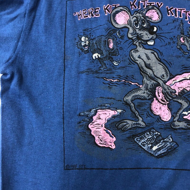 【中古品】【メンズ】 TOPHALE トップヘール 80's HERE KITTY KITTY S/S TEE SHIRT VINTAGE 80年代 ヒア キティキティ ショートスリーブ Tシャツ トップス 半袖 ヴィンテージ 145-250905-ts-25-tei サイズ：M カラー：ブルー 万代Net店