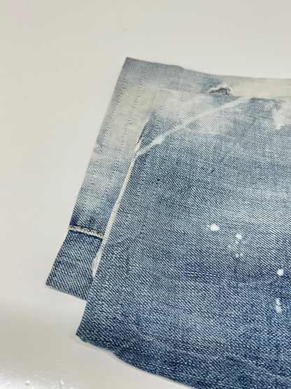 【現状渡し品】【メンズ】 DSQUARED2 ディースクエアード PAINT CRASH DENIM SHORT PANTS ペイント クラッシュ デニムショートパンツ ボトムス ジーンズ ショーツ 152-260830-kk-11-hon サイズ：42 カラー：ライトインディゴ 万代Net店