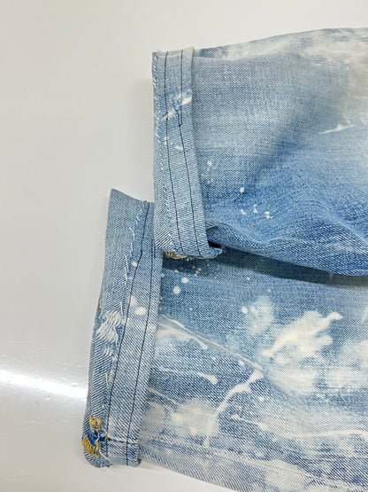 【現状渡し品】【メンズ】 DSQUARED2 ディースクエアード PAINT CRASH DENIM SHORT PANTS ペイント クラッシュ デニムショートパンツ ボトムス ジーンズ ショーツ 152-260830-kk-11-hon サイズ：42 カラー：ライトインディゴ 万代Net店