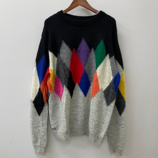 【中古品】【メンズ】 uniform experiment ユニフォームエクスペリメント 20AW ARGYLE MOHAIR CREWNECK KINT UE-202072 アーガイル モヘア クルーネック ニット トップス セーター 140-250906-ts-08-tei サイズ：4 カラー：マルチ 万代Net店