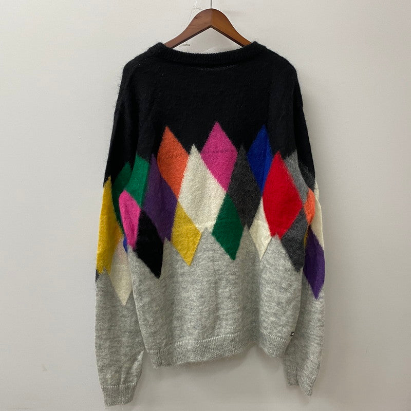 【中古品】【メンズ】 uniform experiment ユニフォームエクスペリメント 20AW ARGYLE MOHAIR CREWNECK KINT UE-202072 アーガイル モヘア クルーネック ニット トップス セーター 140-250906-ts-08-tei サイズ：4 カラー：マルチ 万代Net店
