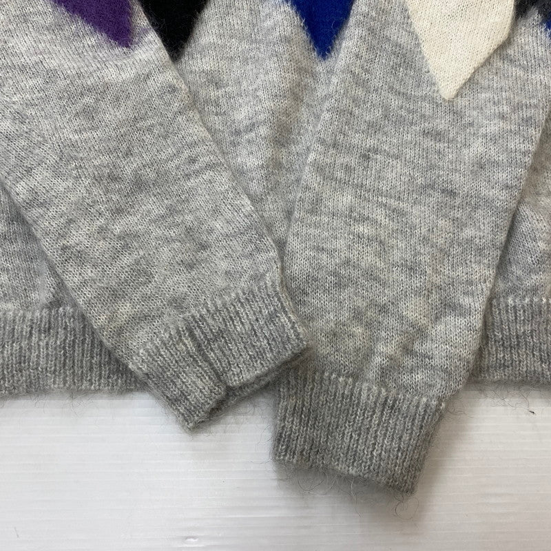 【中古品】【メンズ】 uniform experiment ユニフォームエクスペリメント 20AW ARGYLE MOHAIR CREWNECK KINT UE-202072 アーガイル モヘア クルーネック ニット トップス セーター 140-250906-ts-08-tei サイズ：4 カラー：マルチ 万代Net店