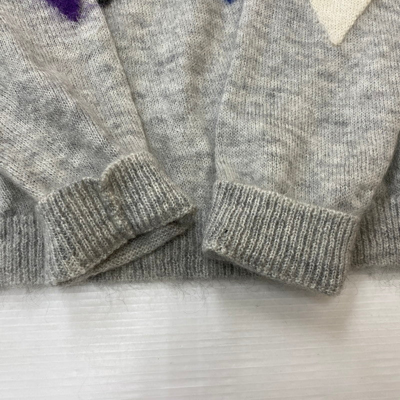 【中古品】【メンズ】 uniform experiment ユニフォームエクスペリメント 20AW ARGYLE MOHAIR CREWNECK KINT UE-202072 アーガイル モヘア クルーネック ニット トップス セーター 140-250906-ts-08-tei サイズ：4 カラー：マルチ 万代Net店