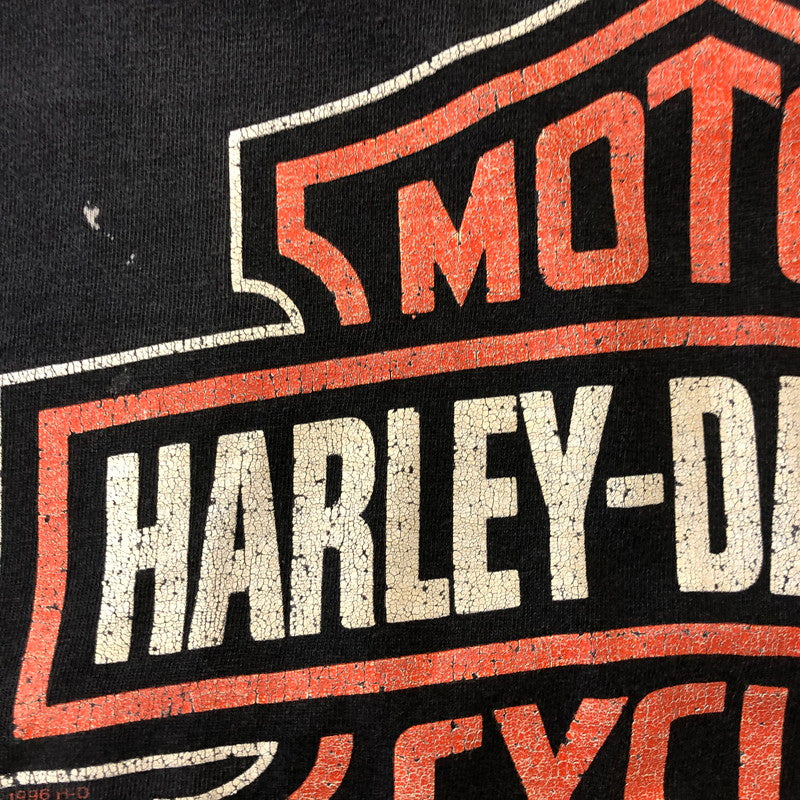 【現状渡し品】【メンズ】 HARLEY DAVIDSON ハーレーダビッドソン 90’s S/S PRINT TEE 90年代 ショートスリーブ プリント Tシャツ 半袖 トップス HANESボディ USA製 145-250908-KS-17-tei サイズ：L カラー：ブラック 万代Net店