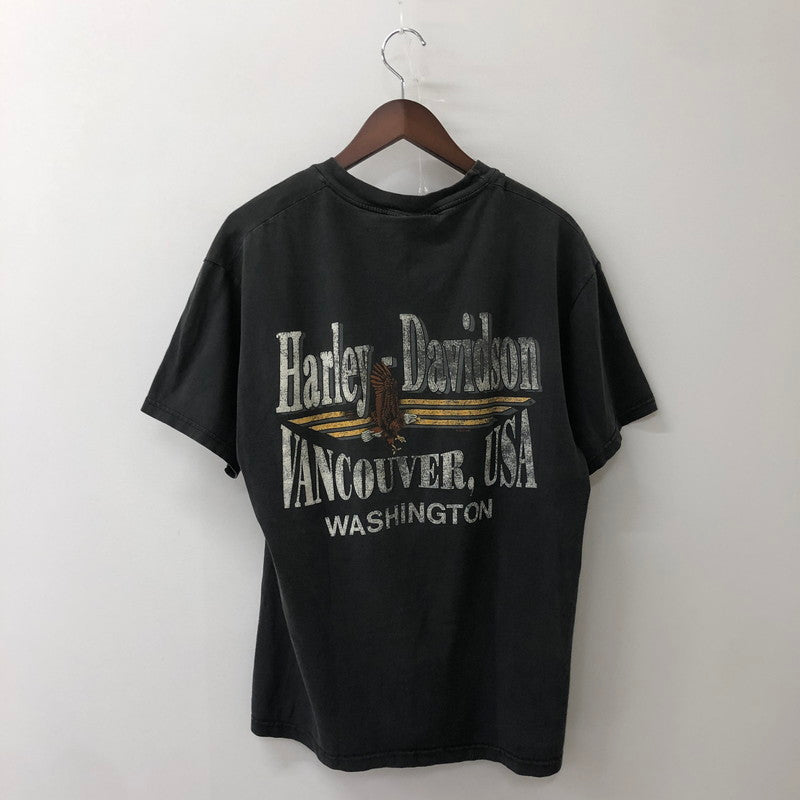 【現状渡し品】【メンズ】 HARLEY DAVIDSON ハーレーダビッドソン 90’s S/S PRINT TEE 90年代 ショートスリーブ プリント Tシャツ 半袖 トップス HANESボディ USA製 145-250908-KS-17-tei サイズ：L カラー：ブラック 万代Net店