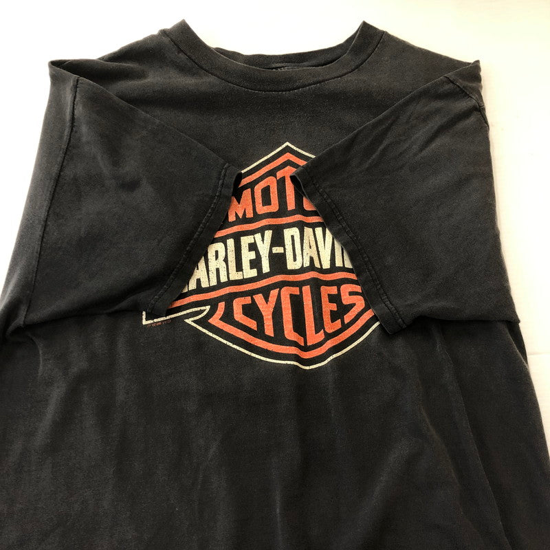 【現状渡し品】【メンズ】 HARLEY DAVIDSON ハーレーダビッドソン 90’s S/S PRINT TEE 90年代 ショートスリーブ プリント Tシャツ 半袖 トップス HANESボディ USA製 145-250908-KS-17-tei サイズ：L カラー：ブラック 万代Net店