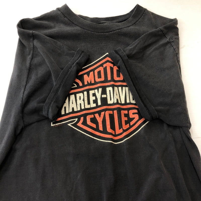 【現状渡し品】【メンズ】 HARLEY DAVIDSON ハーレーダビッドソン 90’s S/S PRINT TEE 90年代 ショートスリーブ プリント Tシャツ 半袖 トップス HANESボディ USA製 145-250908-KS-17-tei サイズ：L カラー：ブラック 万代Net店