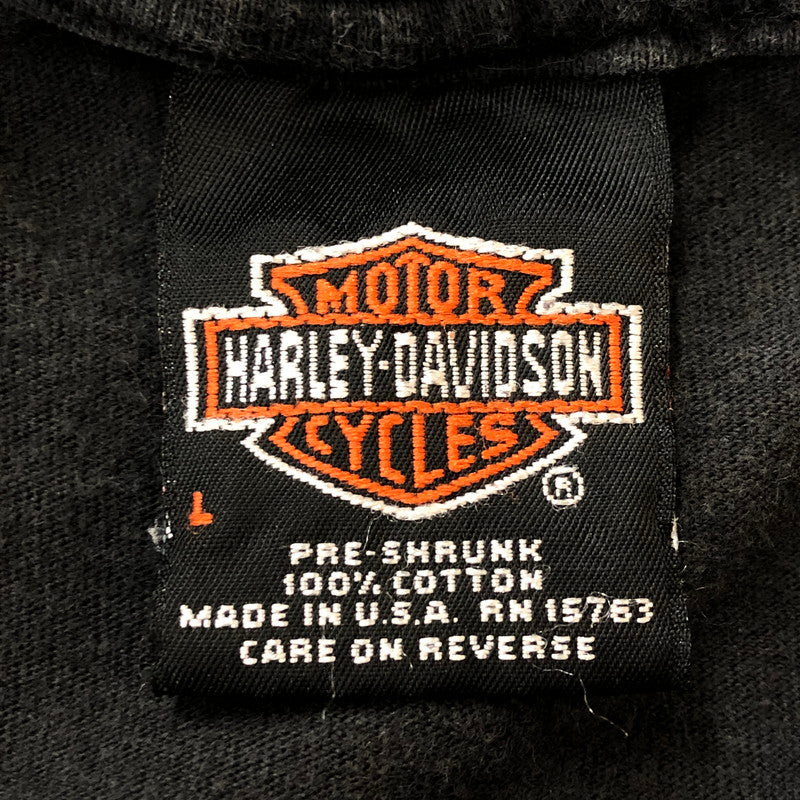 【現状渡し品】【メンズ】 HARLEY DAVIDSON ハーレーダビッドソン 90’s S/S PRINT TEE 90年代 ショートスリーブ プリント Tシャツ 半袖 トップス HANESボディ USA製 145-250908-KS-17-tei サイズ：L カラー：ブラック 万代Net店