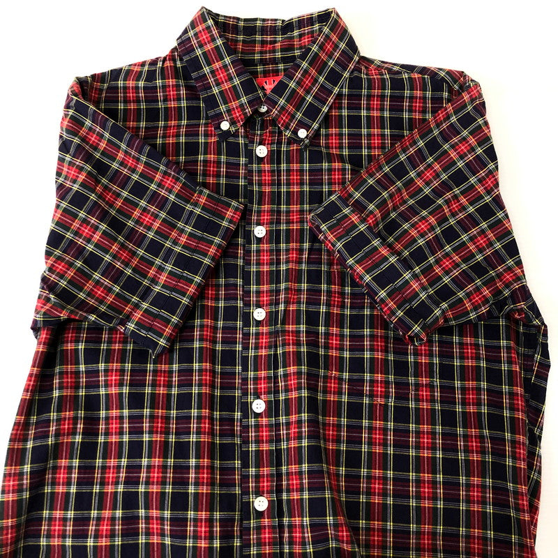 【中古品】【メンズ】 A BATHING APE アベイシングエイプ 90’s CHECK BD S/S SHIRT 90年代 チェック ボタンダウン ショートスリーブ シャツ トップス 半袖 142-251127-ts-05-tei サイズ：M カラー：レッド 万代Net店