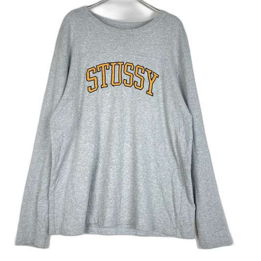 【中古品】【メンズ】 STUSSY ステューシー LOGO L/S TEE ロゴ ロングスリーブ Tシャツ トップス 長袖 142-260124-ko-23-tei サイズ：L カラー：グレー 万代Net店