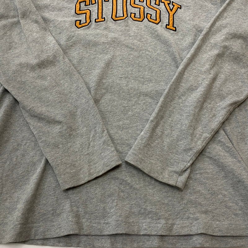 【中古品】【メンズ】 STUSSY ステューシー LOGO L/S TEE ロゴ ロングスリーブ Tシャツ トップス 長袖 142-260124-ko-23-tei サイズ：L カラー：グレー 万代Net店