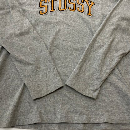 【中古品】【メンズ】 STUSSY ステューシー LOGO L/S TEE ロゴ ロングスリーブ Tシャツ トップス 長袖 142-260124-ko-23-tei サイズ：L カラー：グレー 万代Net店