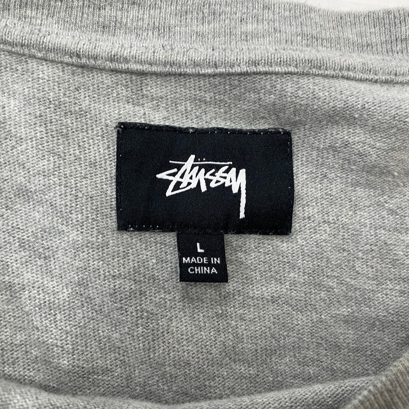 【中古品】【メンズ】 STUSSY ステューシー LOGO L/S TEE ロゴ ロングスリーブ Tシャツ トップス 長袖 142-260124-ko-23-tei サイズ：L カラー：グレー 万代Net店