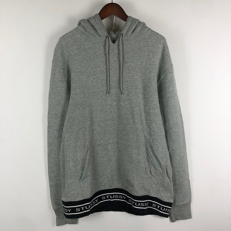 【中古品】【メンズ】 STUSSY ステューシー RIBBED LOGO HOODIE リブロゴ フーディー トップス プルオーバーパーカー 142-251016-ts-11-tei サイズ：L カラー：グレー 万代Net店