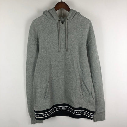【中古品】【メンズ】 STUSSY ステューシー RIBBED LOGO HOODIE リブロゴ フーディー トップス プルオーバーパーカー 142-251016-ts-11-tei サイズ：L カラー：グレー 万代Net店