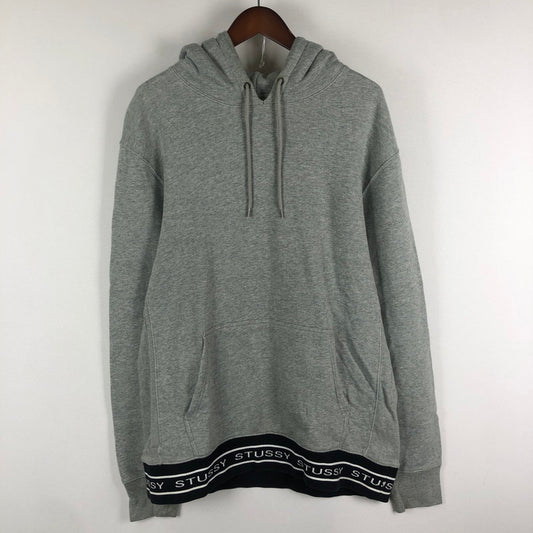 【中古品】【メンズ】 STUSSY ステューシー RIBBED LOGO HOODIE リブロゴ フーディー トップス プルオーバーパーカー 142-251016-ts-11-tei サイズ：L カラー：グレー 万代Net店