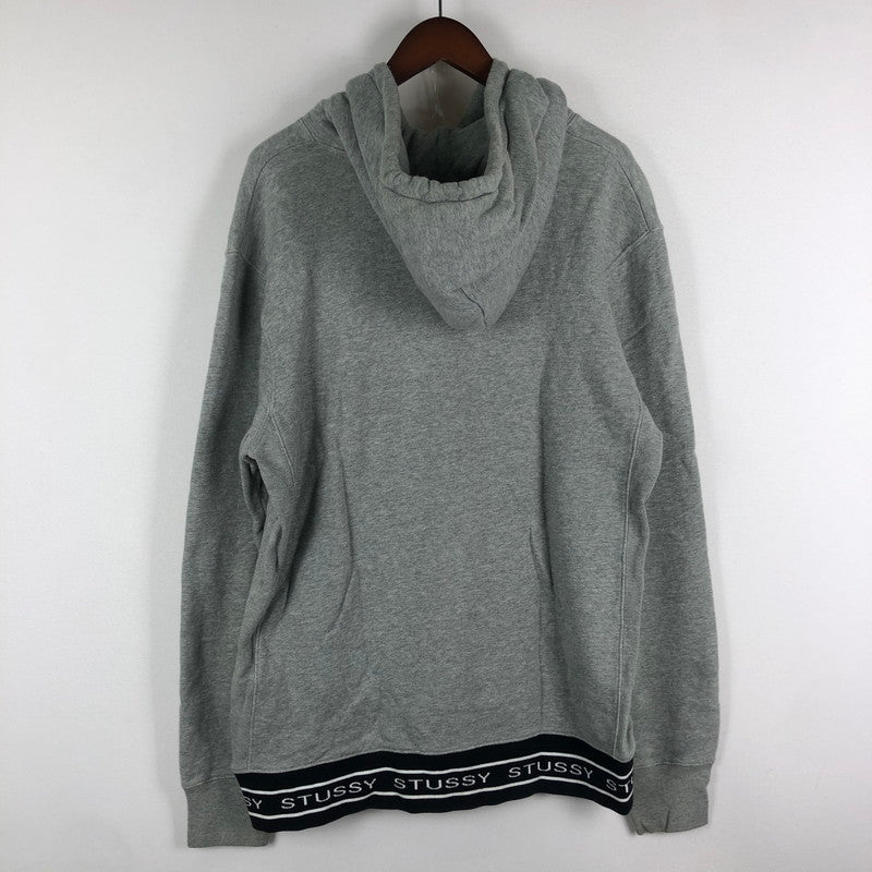 【中古品】【メンズ】 STUSSY ステューシー RIBBED LOGO HOODIE リブロゴ フーディー トップス プルオーバーパーカー 142-251016-ts-11-tei サイズ：L カラー：グレー 万代Net店