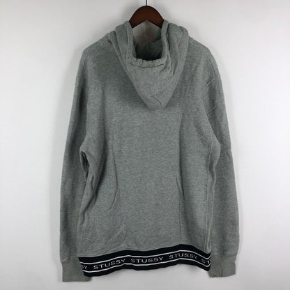 【中古品】【メンズ】 STUSSY ステューシー RIBBED LOGO HOODIE リブロゴ フーディー トップス プルオーバーパーカー 142-251016-ts-11-tei サイズ：L カラー：グレー 万代Net店