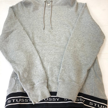【中古品】【メンズ】 STUSSY ステューシー RIBBED LOGO HOODIE リブロゴ フーディー トップス プルオーバーパーカー 142-251016-ts-11-tei サイズ：L カラー：グレー 万代Net店