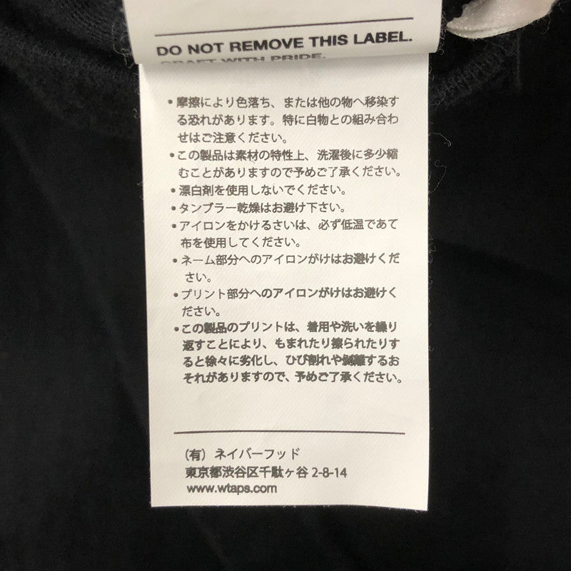 【中古品】【メンズ】 WTAPS ダブルタップス 25SS S/S COTTON TEE 251ATDT-STM01S ショートスリーブ コットン Tシャツ 半袖 トップス 142-250919-yo-03-tei サイズ：X04 カラー：ブラック 万代Net店