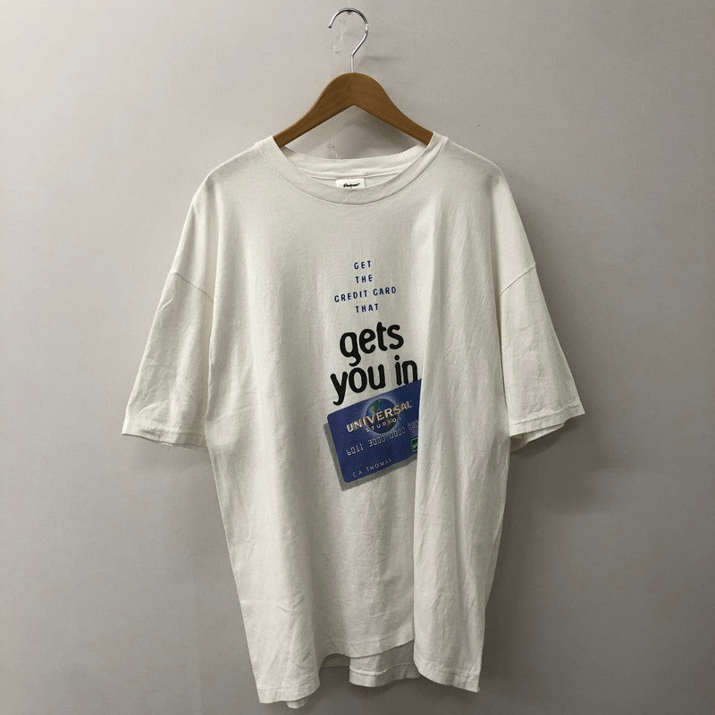 【中古品】【メンズ】 STEDMAN ステッドマン 90's UNIVERSAL STUDIOS CREDIT CARD TEE 90年代 ユニバーサルスタジオ クレジットカード Tシャツ 半袖 トップス HANESボディ 145-250917-KS-12-fuz サイズ：XL カラー：ホワイト 万代Net店