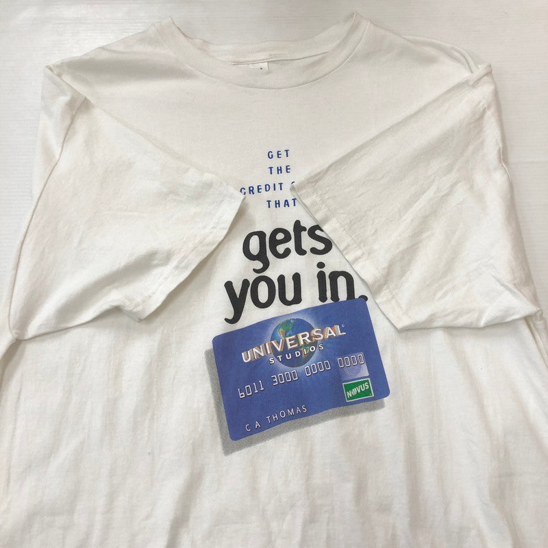 【中古品】【メンズ】 STEDMAN ステッドマン 90's UNIVERSAL STUDIOS CREDIT CARD TEE 90年代 ユニバーサルスタジオ クレジットカード Tシャツ 半袖 トップス HANESボディ 145-250917-KS-12-fuz サイズ：XL カラー：ホワイト 万代Net店