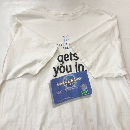 【中古品】【メンズ】 STEDMAN ステッドマン 90's UNIVERSAL STUDIOS CREDIT CARD TEE 90年代 ユニバーサルスタジオ クレジットカード Tシャツ 半袖 トップス HANESボディ 145-250917-KS-12-fuz サイズ：XL カラー：ホワイト 万代Net店