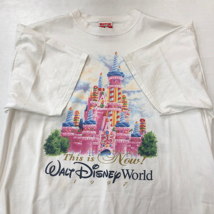 【中古品】【メンズ】 MICKEY INC ミッキー インク 90's 25th ANNIVERSARY CAKE CINDERELLA CASTLE TEE アニバーサリー ケーキ シンデレラ城 Tシャツ DISNEY 145-250917-KS-13-fuz サイズ：表記無し カラー：ホワイト 万代Net店