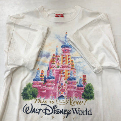 【中古品】【メンズ】 MICKEY INC ミッキー インク 90's 25th ANNIVERSARY CAKE CINDERELLA CASTLE TEE アニバーサリー ケーキ シンデレラ城 Tシャツ DISNEY 145-250917-KS-13-fuz サイズ：表記無し カラー：ホワイト 万代Net店